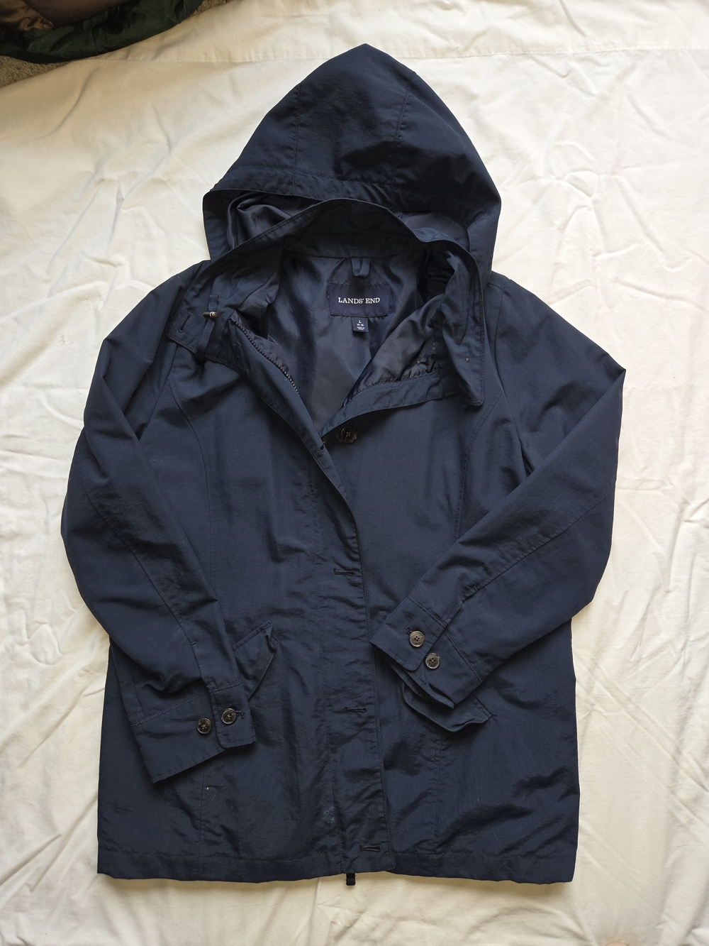 Lands' End Women's Navy Hooded Jacket